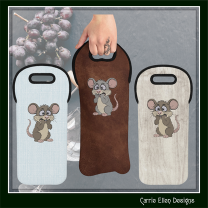 Anxious Mouse – Funny Cartoon Mouse Machine Embroidery Design | Quirky Nervous Character, 6 Sizes (3847)