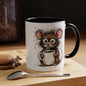 Frazzled Mouse with Mug | Accent Ceramic Coffee Mug 11oz 15oz (3867)