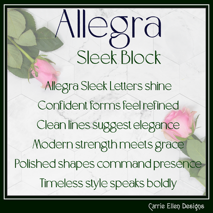 Allegra BX Fonts and Lettering Stitch Files, Sleek Block Style Alphabet Machine Embroidery (3855)