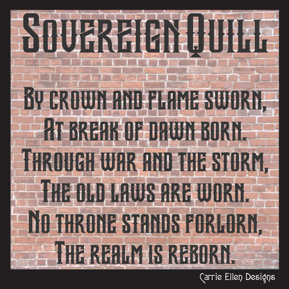 Sovereign Quill BX Font and Lettering Stitch Files, Modern Gothic Style Alphabet Machine Embroidery (3864)