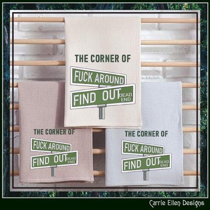 Corner of Bad Decisions Road Sign Machine Embroidery Design | Adult Humor (3900)