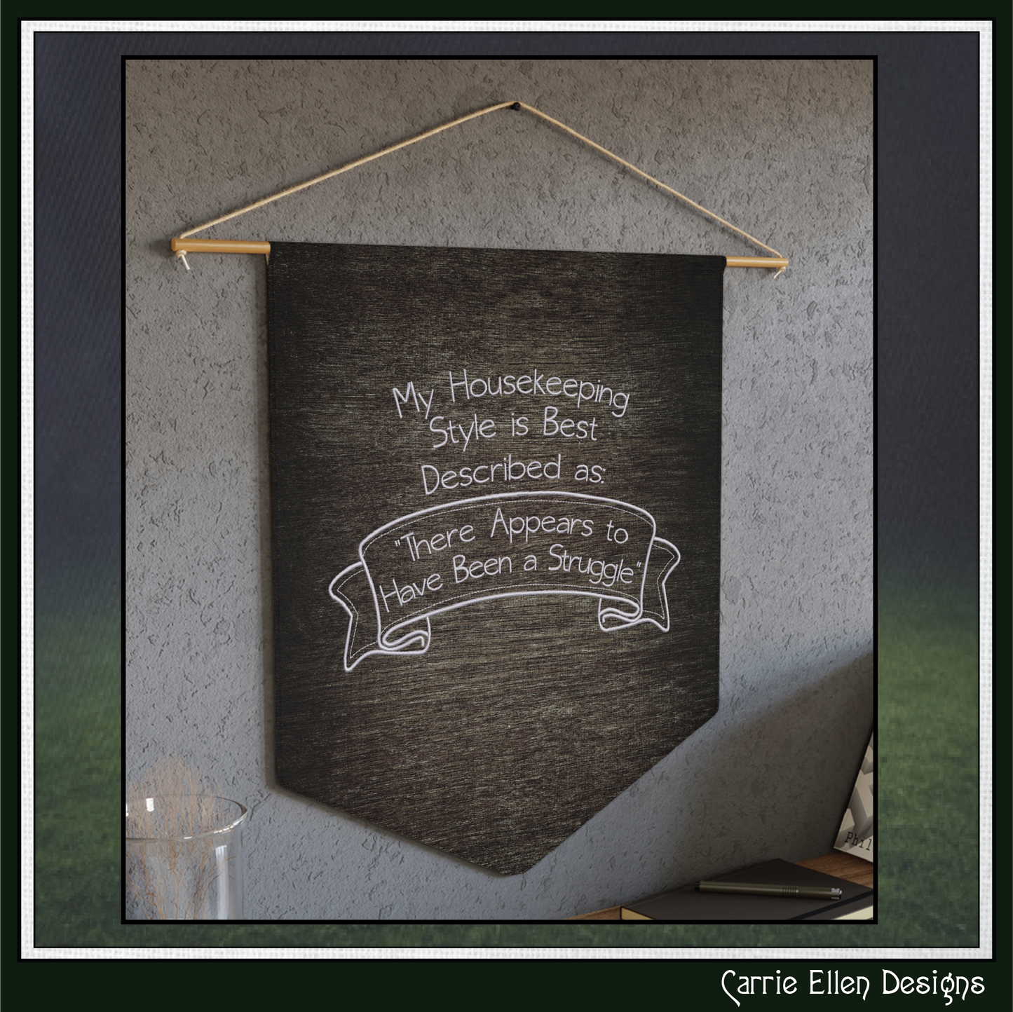 My Housekeeping Style Described Machine Embroidery Design Saying, 6 Sizes (3901)