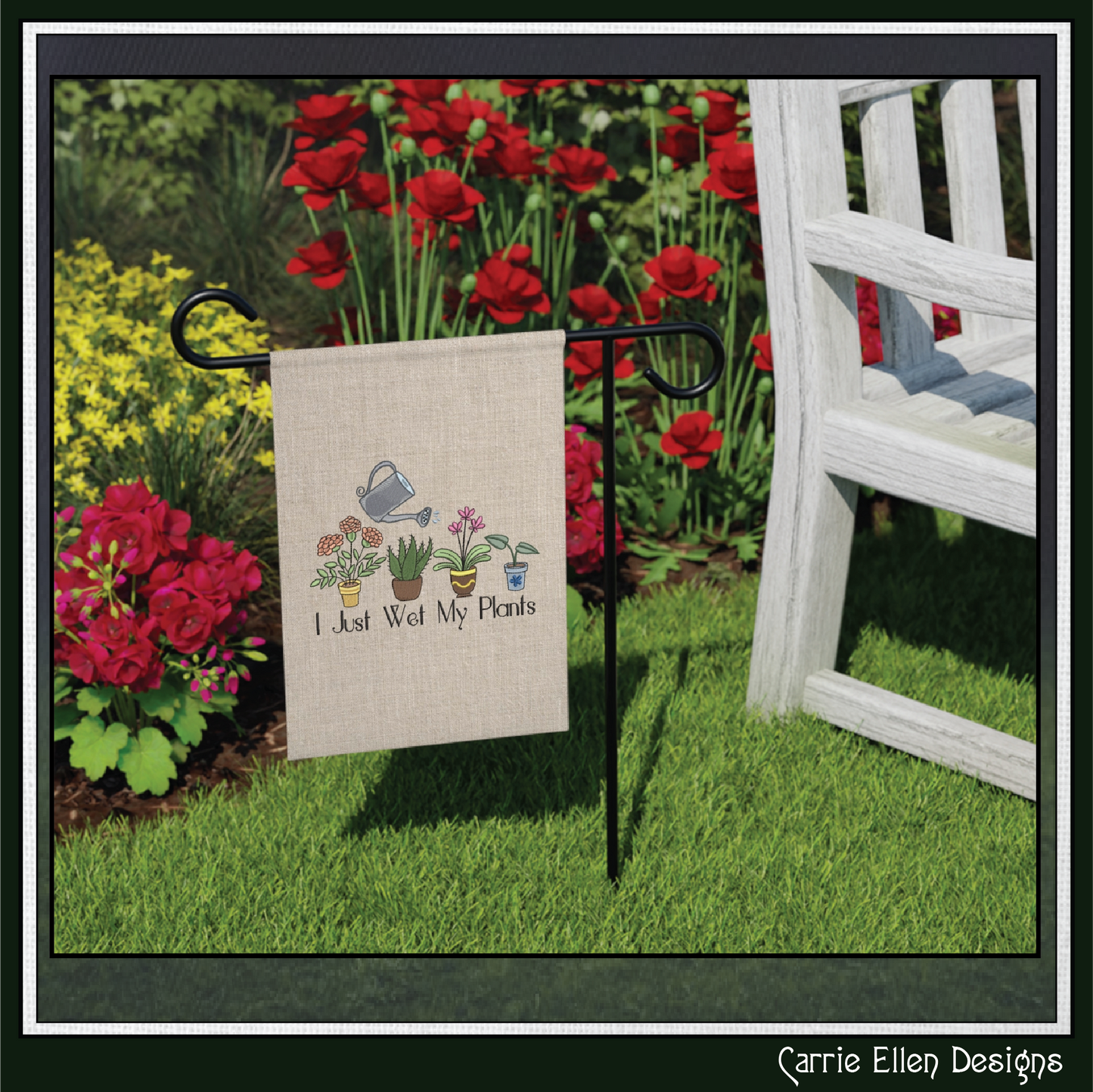 I Just Wet My Plants Machine Embroidery Design | Funny Gardening Humor (3918)