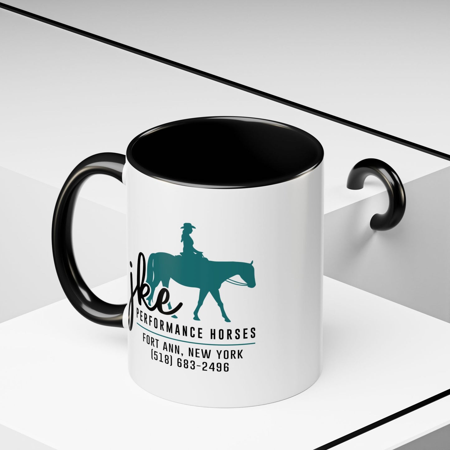 JKE Performance Horses Ceramic Color Accent Coffee Mug (3969)