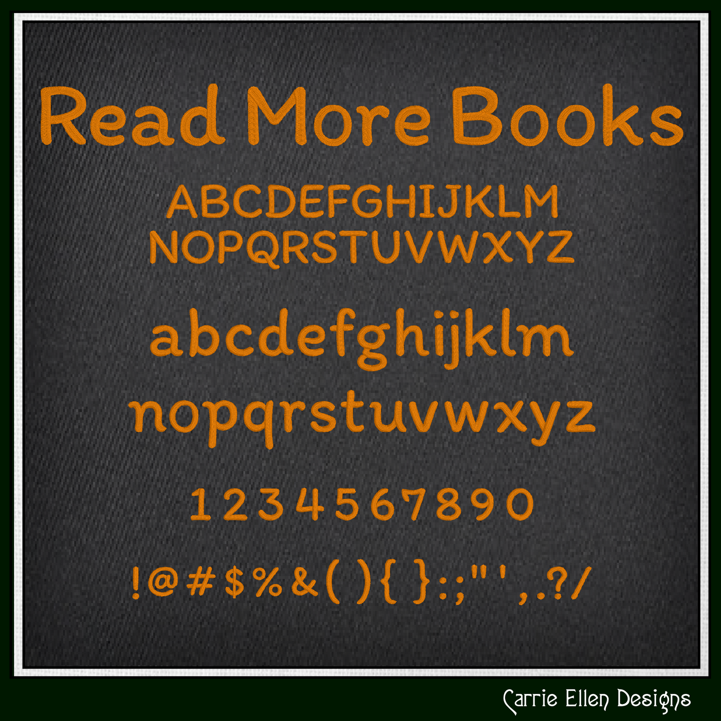 Read More Books BX Font & Lettering Stitch Files | Handwritten Casual Block Alphabet Machine Embroidery Font (3982)
