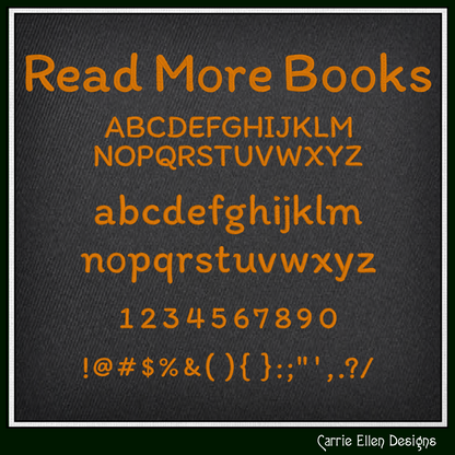 Read More Books BX Font & Lettering Stitch Files | Handwritten Casual Block Alphabet Machine Embroidery Font (3982)