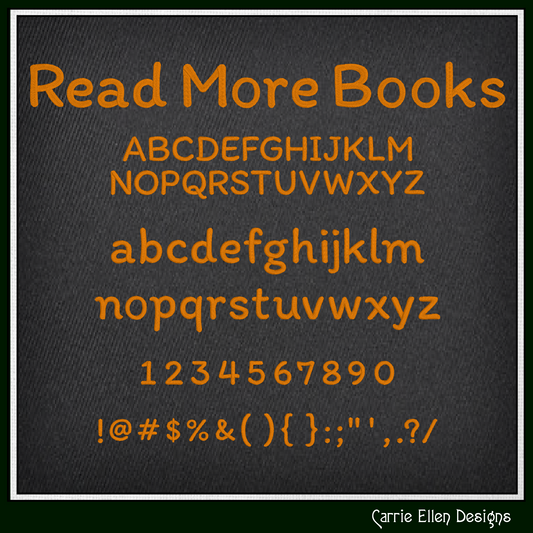 Read More Books BX Font & Lettering Stitch Files | Handwritten Casual Block Alphabet Machine Embroidery Font (3982)