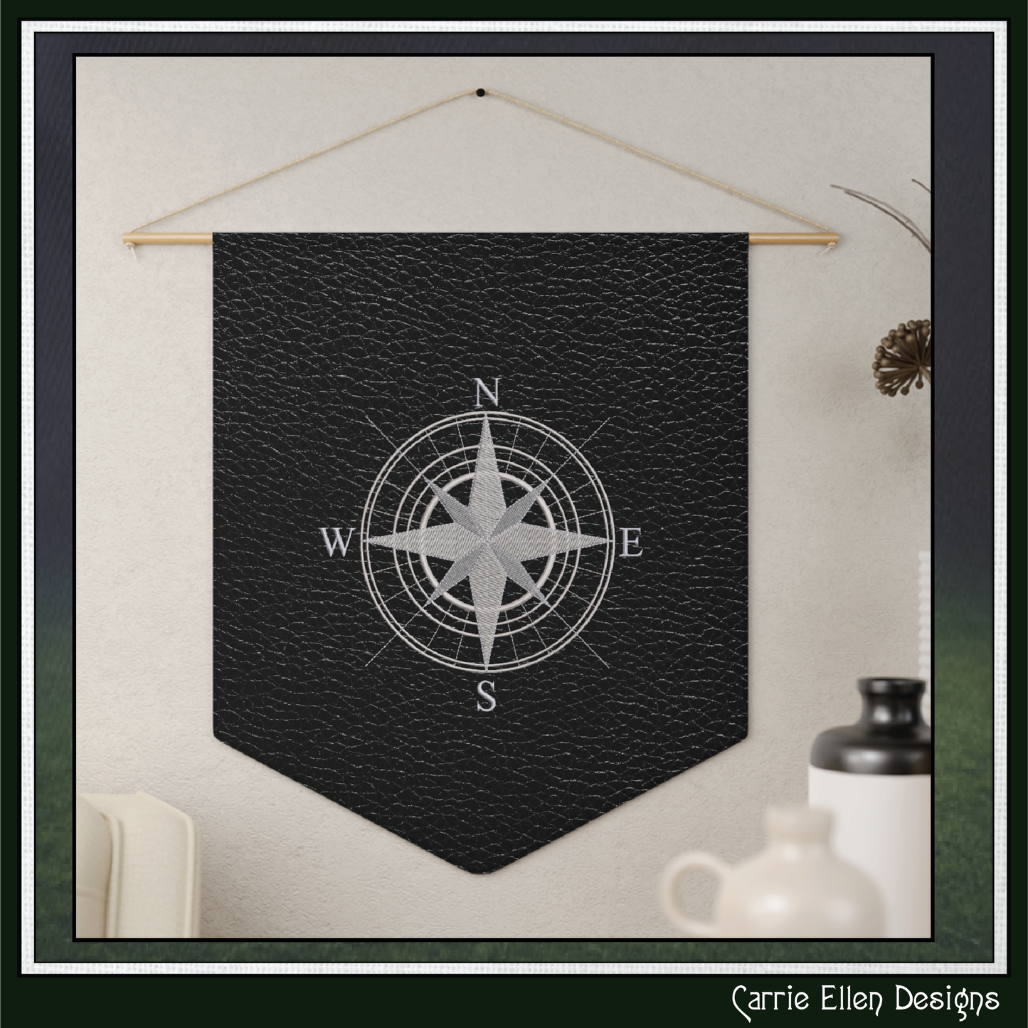 Compass Rose Machine Embroidery Design | Nautical Map Compass Stitch File, 6 Sizes (3993)