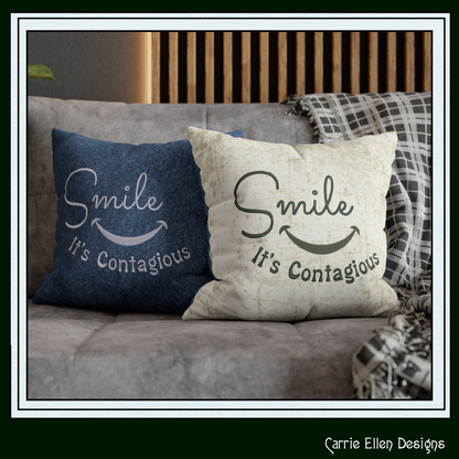 Smile It’s Contagious Machine Embroidery Design | Inspirational Quote Stitch File, 6 Sizes (3995)