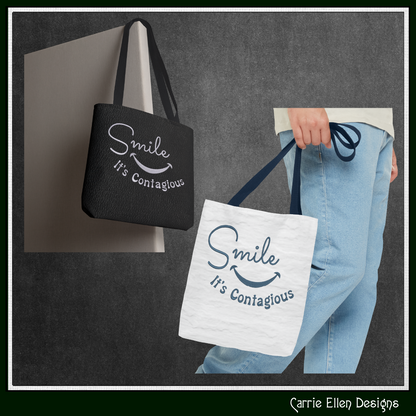 Smile It’s Contagious Machine Embroidery Design | Inspirational Quote Stitch File, 6 Sizes (3995)