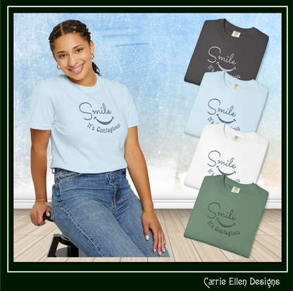Smile It’s Contagious Machine Embroidery Design | Inspirational Quote Stitch File, 6 Sizes (3995)