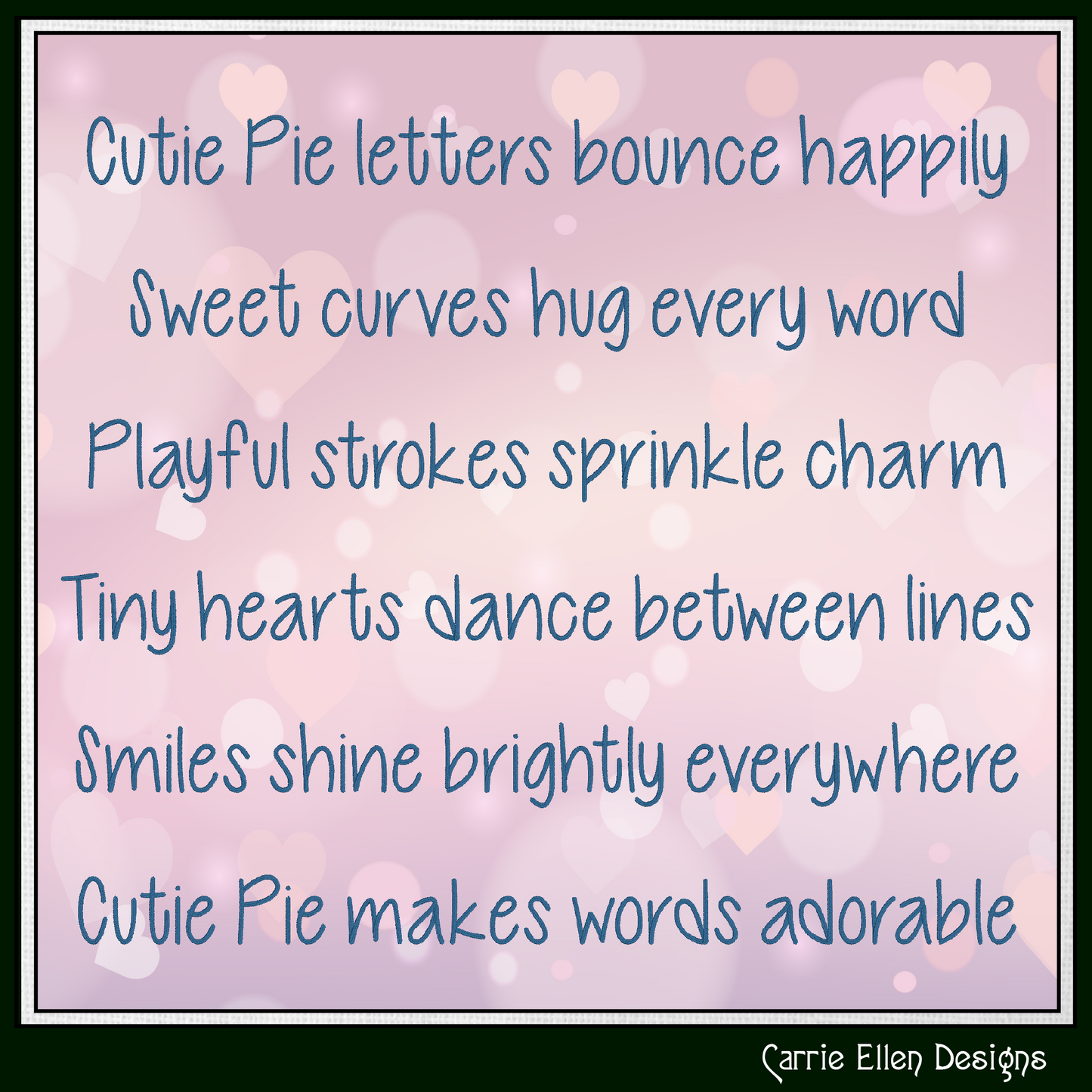 Cutie Pie Handwritten BX Font & Lettering Stitch Files |Native Embrilliance Machine Embroidery Font (4005)