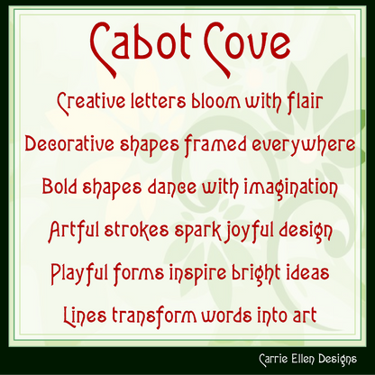 Cabot Cove Decorative BX Font & Lettering Stitch Files |Native Embrilliance Machine Embroidery Font (4006)