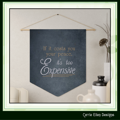 If It Costs You Your Peace It’s Too Expensive Machine Embroidery Design | Sassy Inspirational Quote, 6 Sizes (4007)