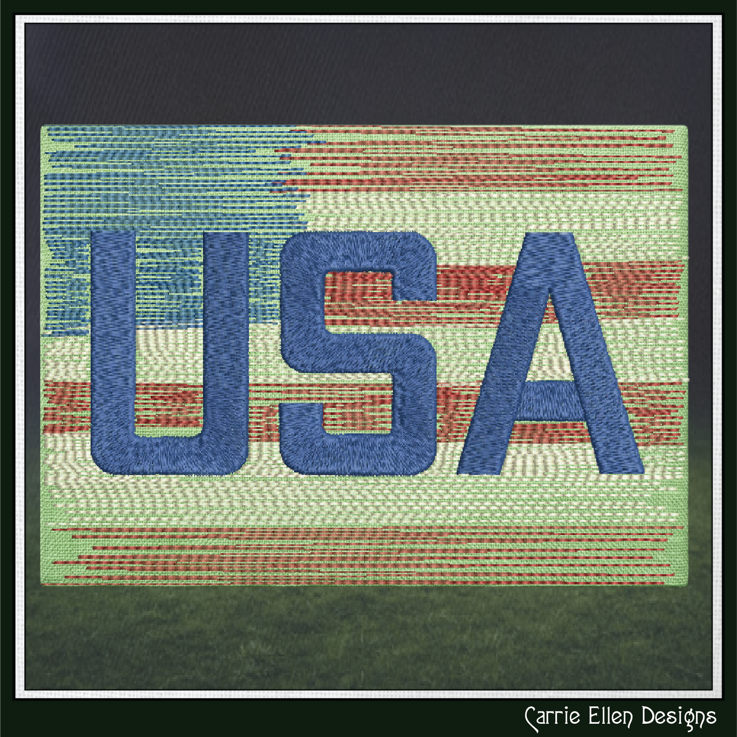 USA Flag Theme ITH Mug Rug Machine Embroidery Design | Patriotic American Flag In The Hoop Project (4012)