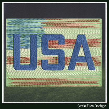 USA Flag Theme ITH Mug Rug Machine Embroidery Design | Patriotic American Flag In The Hoop Project (4012)