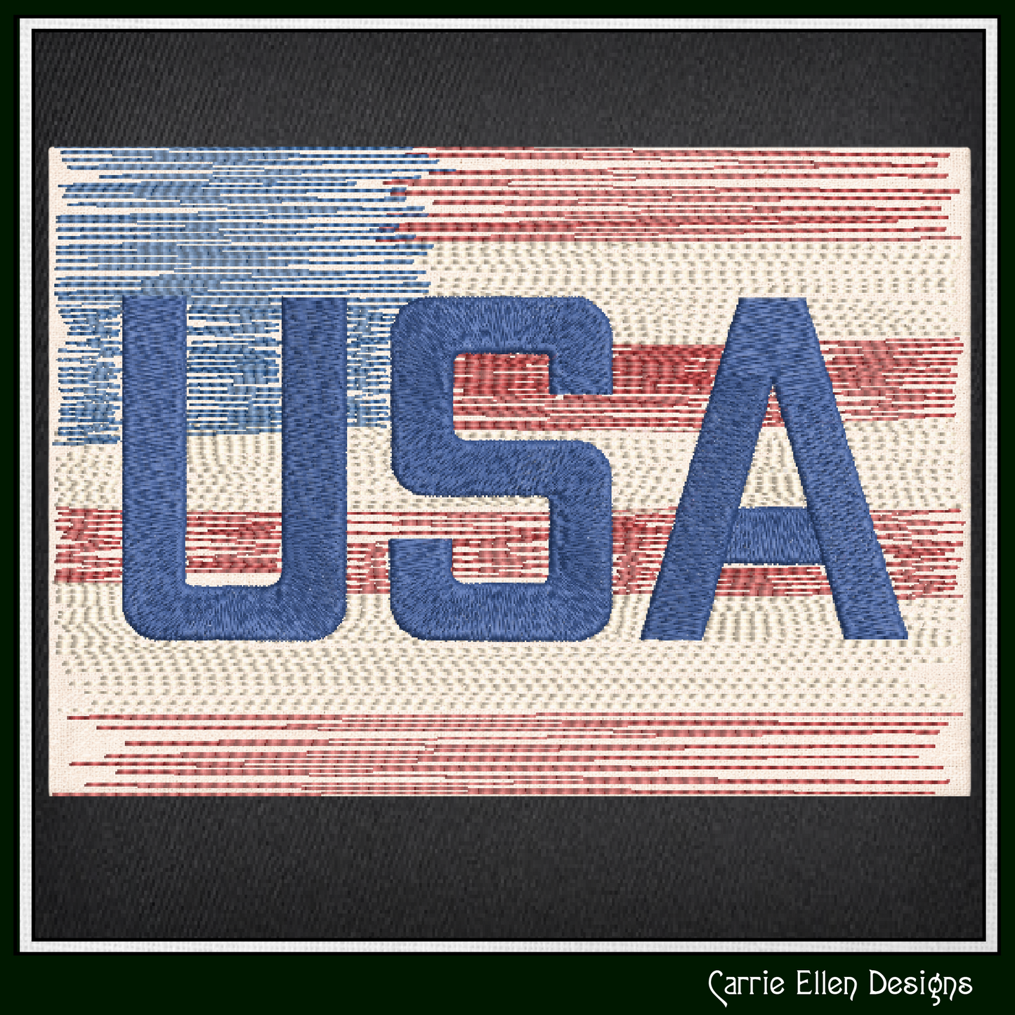 USA Flag Theme ITH Mug Rug Machine Embroidery Design | Patriotic American Flag In The Hoop Project (4012)