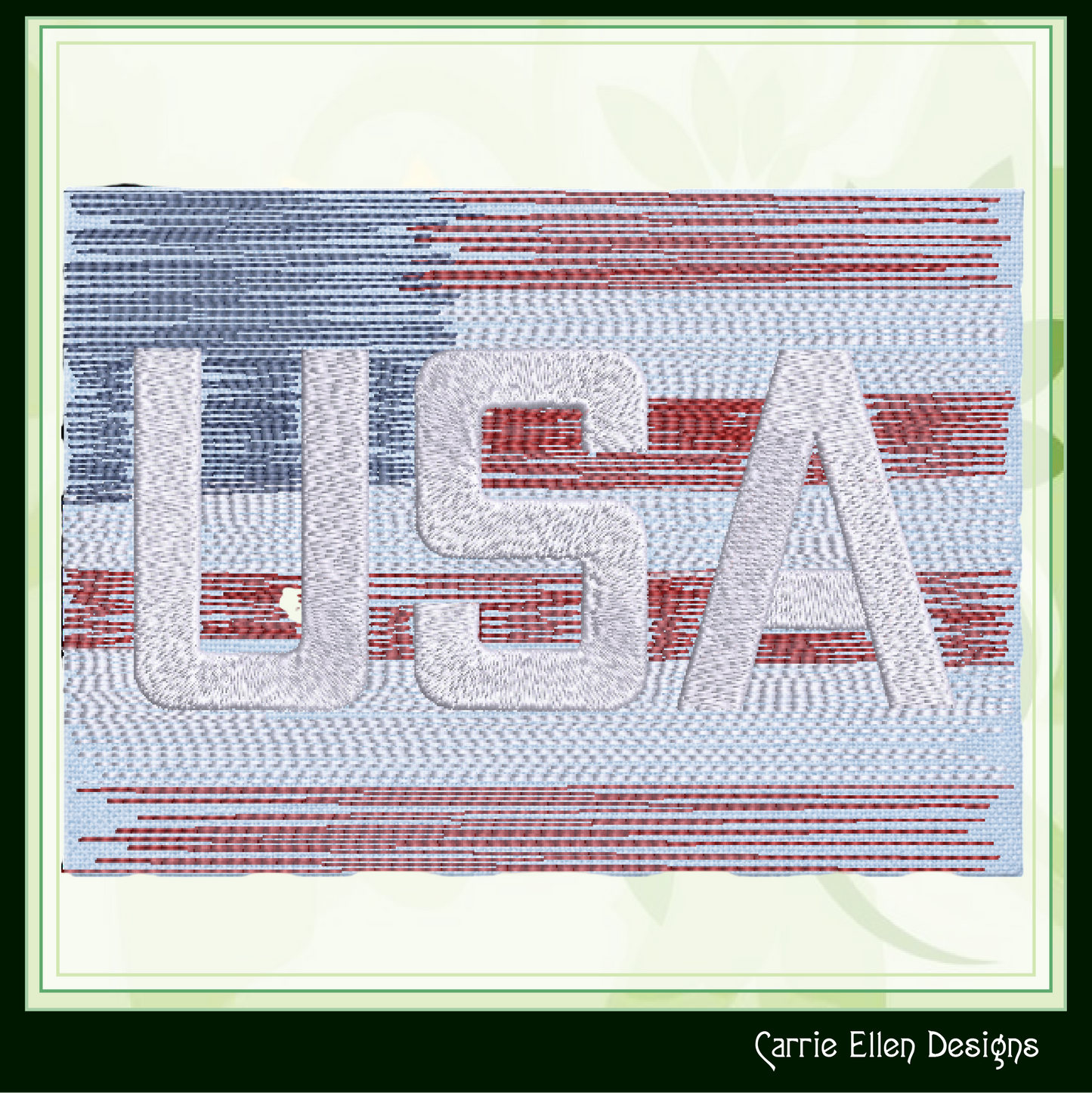 USA Flag Theme ITH Mug Rug Machine Embroidery Design | Patriotic American Flag In The Hoop Project (4012)