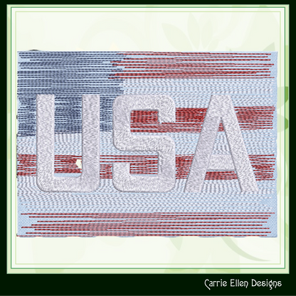 USA Flag Theme ITH Mug Rug Machine Embroidery Design | Patriotic American Flag In The Hoop Project (4012)