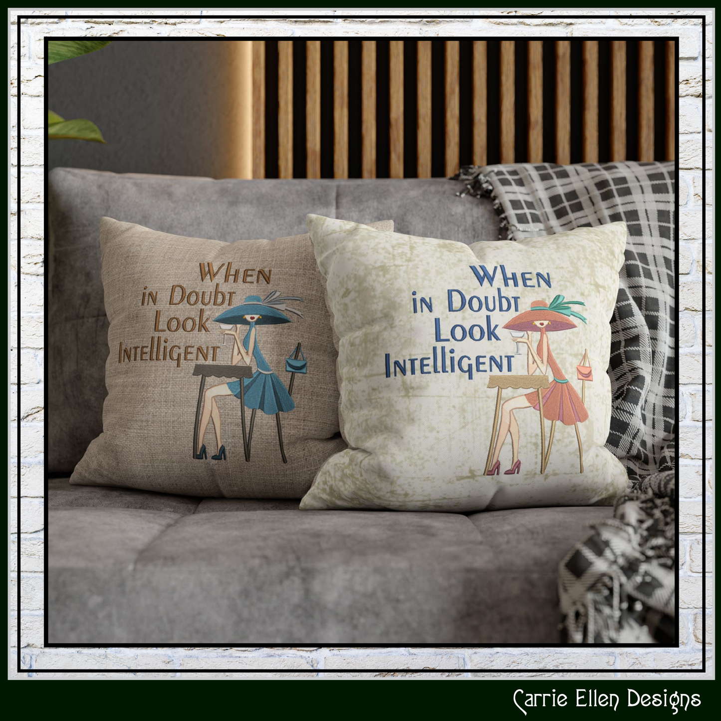 When in Doubt Look Intelligent Machine Embroidery Design | Sassy Adult Humor Stitch File, 6 Sizes (4014)