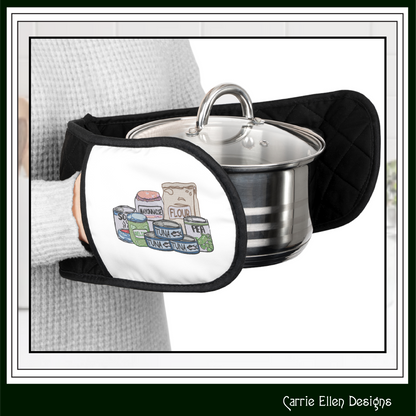 Pantry Items Machine Embroidery Design | Kitchen Food Cans Flour Mayonnaise Stitch File, 6 Sizes (4020)