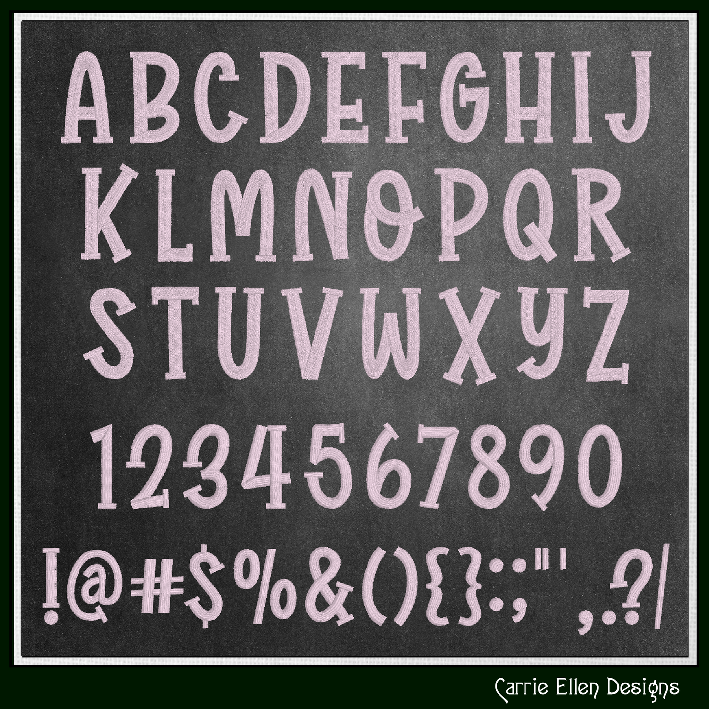 Hello Bunny Casual Serif BX Font & Lettering Stitch Files |Native Embrilliance Machine Embroidery Font (4022)