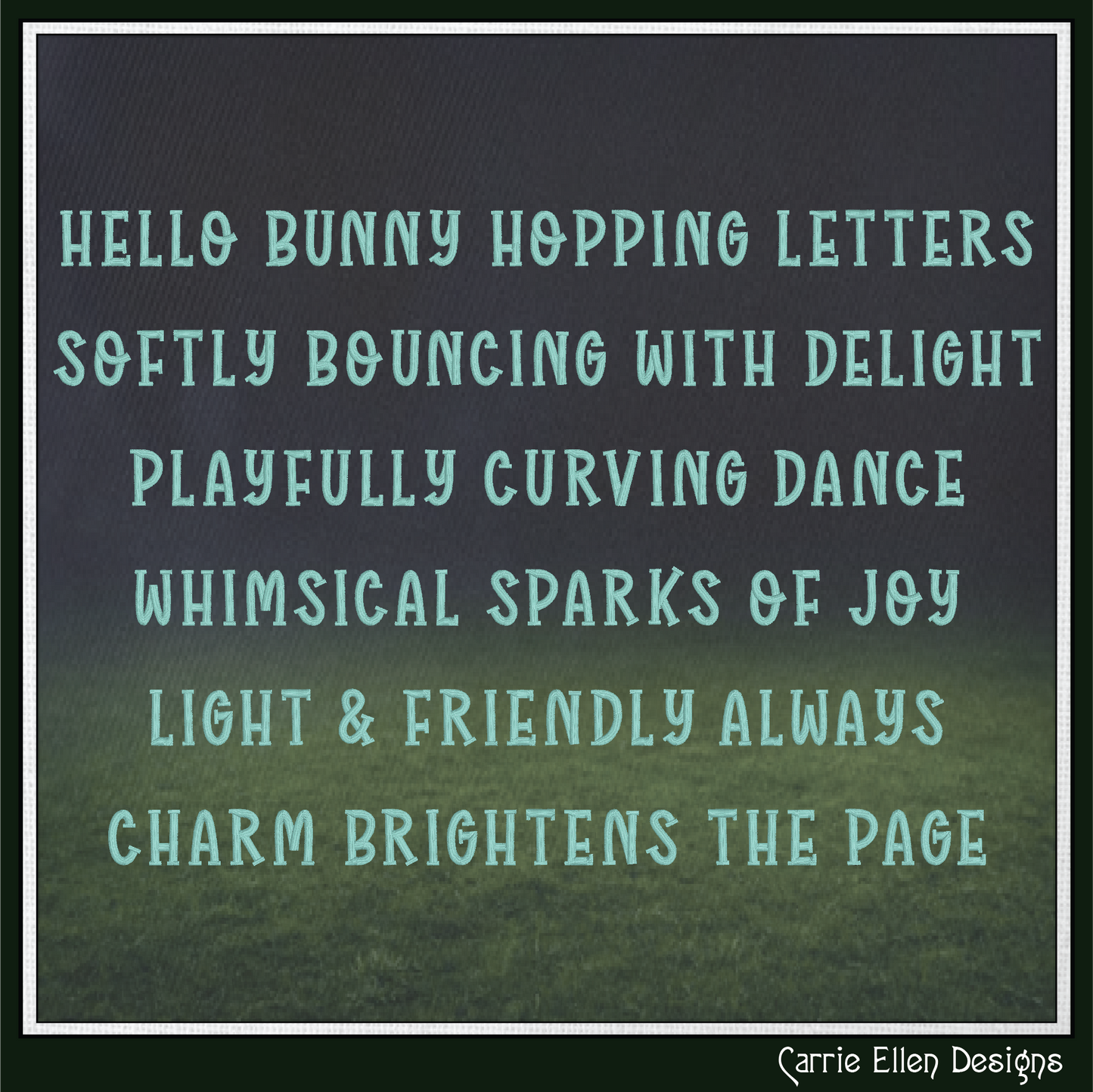 Hello Bunny Casual Serif BX Font & Lettering Stitch Files |Native Embrilliance Machine Embroidery Font (4022)