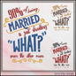 90% of Being Married Is Just Shouting “What?” Machine Embroidery Design | Funny Marriage Quote Stitch File, 6 Sizes (4027)