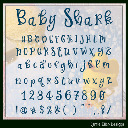 Baby Shark Playful Decorative BX Font & Lettering Stitch Files |Native Embrilliance Machine Embroidery Font (4048)