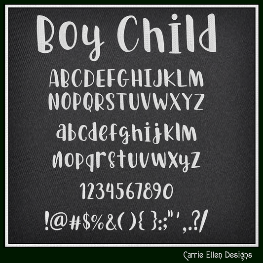 Boy Child Machine Embroidery Design | Modern Kids Native Embrilliance Machine Embroidery Font (4050)