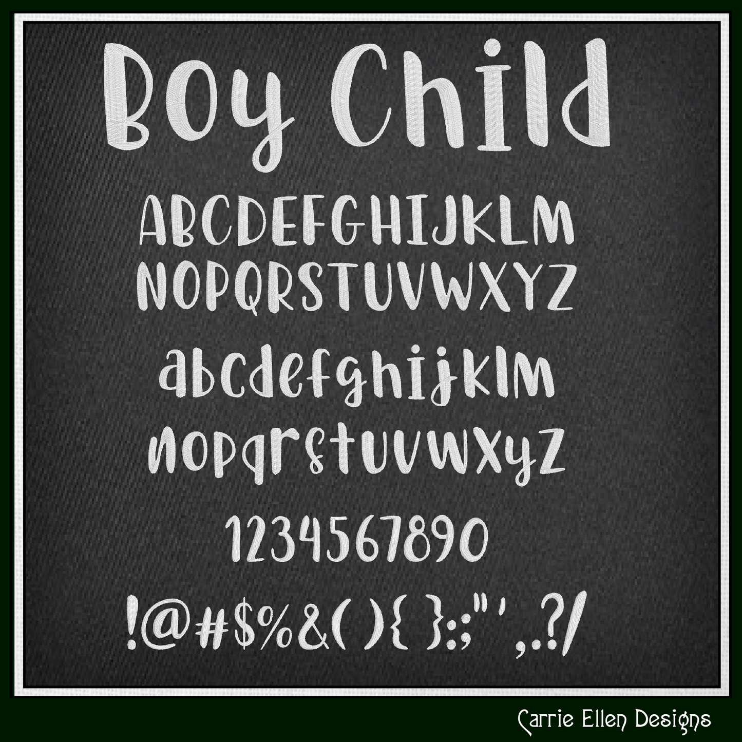 Boy Child Machine Embroidery Design | Modern Kids Native Embrilliance Machine Embroidery Font (4050)