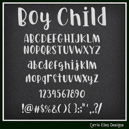 Boy Child Machine Embroidery Design | Modern Kids Native Embrilliance Machine Embroidery Font (4050)