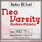 Neo Varsity Modern Athletic BX Font & Lettering Stitch Files | Native Embrilliance Machine Embroidery Font (4051)