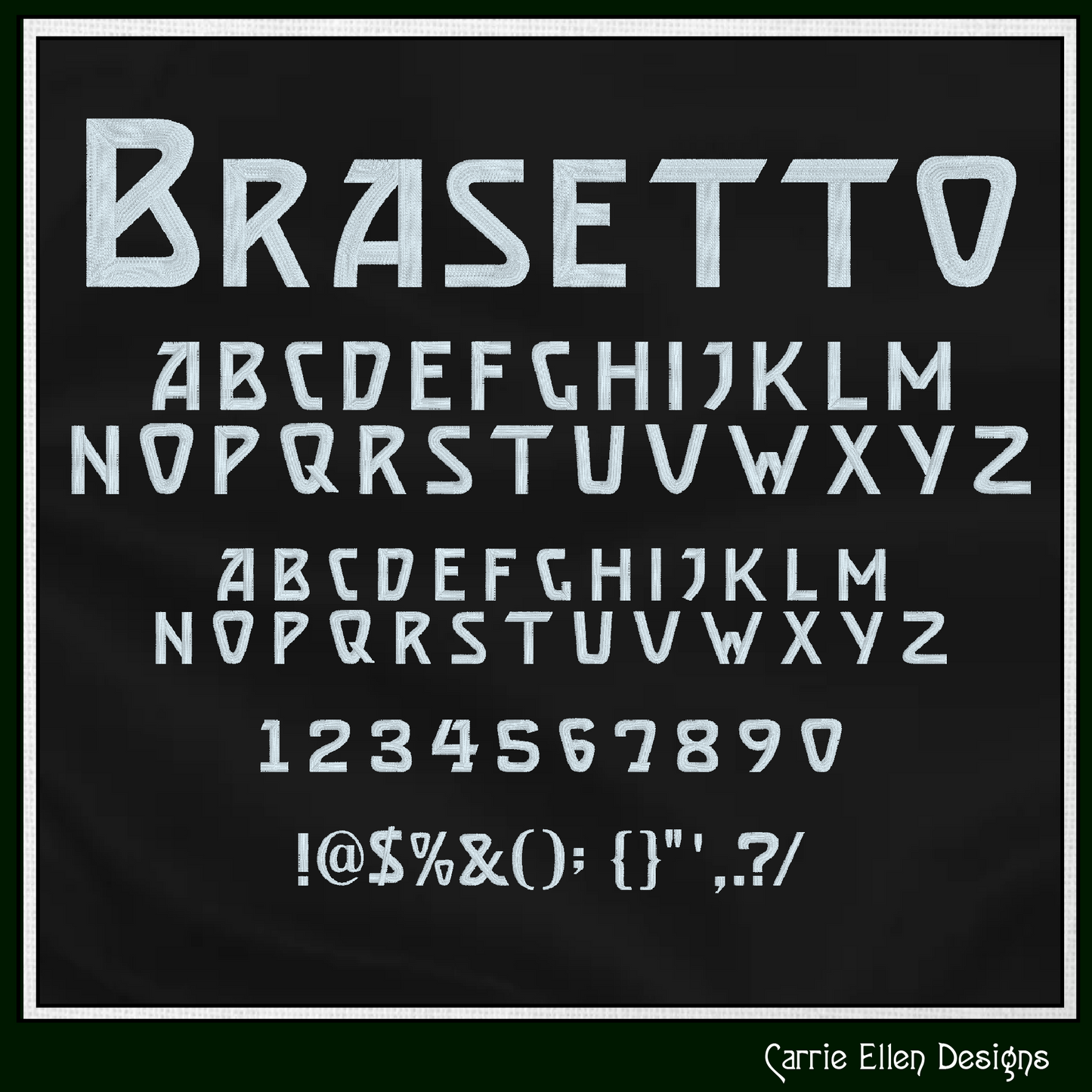 Brasetto Geometric Block BX Font & Lettering Stitch Files | Native Embrilliance Machine Embroidery Font (4052)