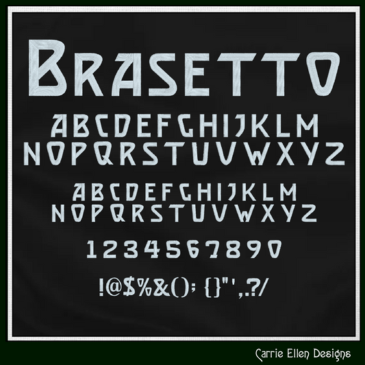 Brasetto Geometric Block BX Font & Lettering Stitch Files | Native Embrilliance Machine Embroidery Font (4052)