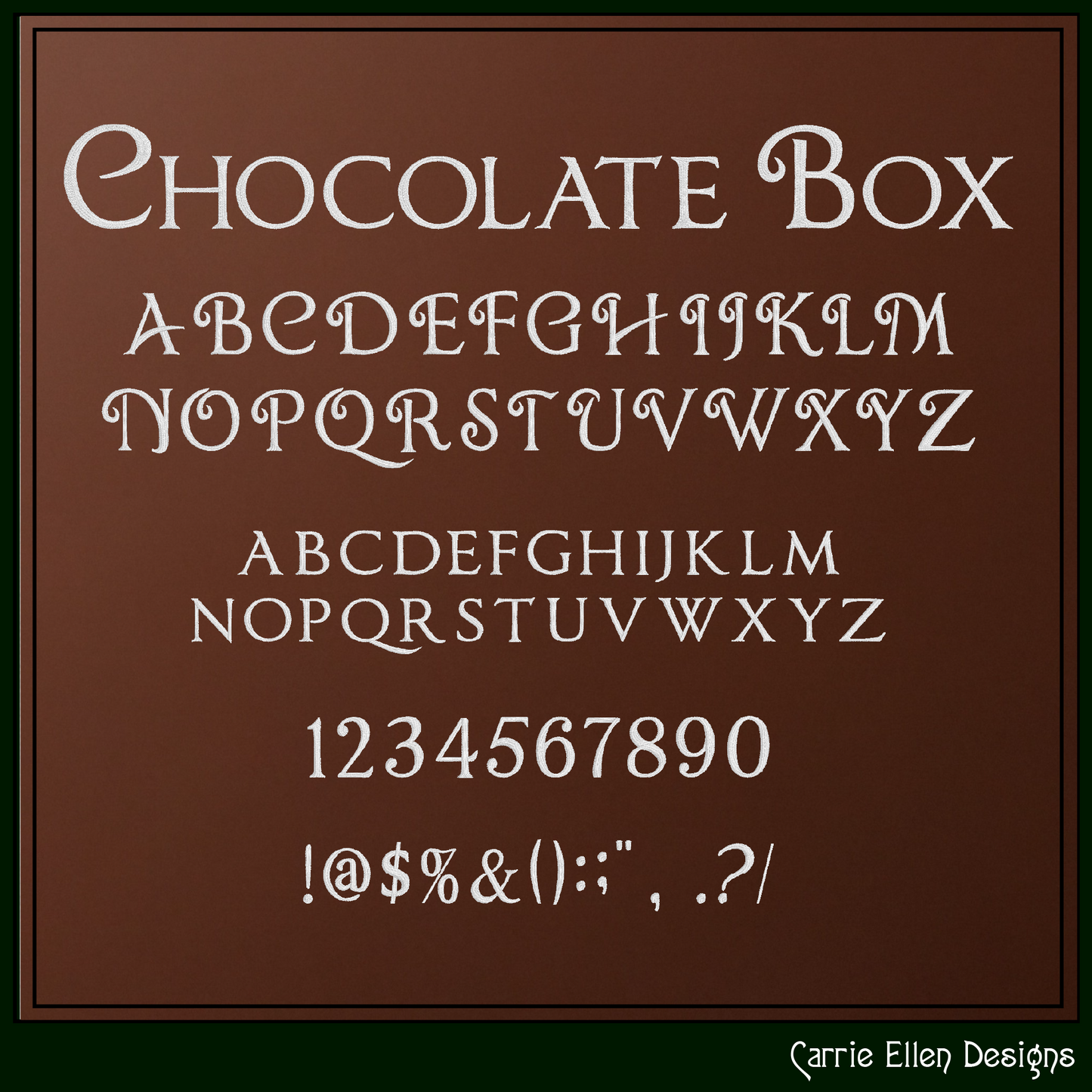 Chocolate Box Fancy Serif BX Font & Lettering Stitch Files | Native Embrilliance Machine Embroidery Font (4053)