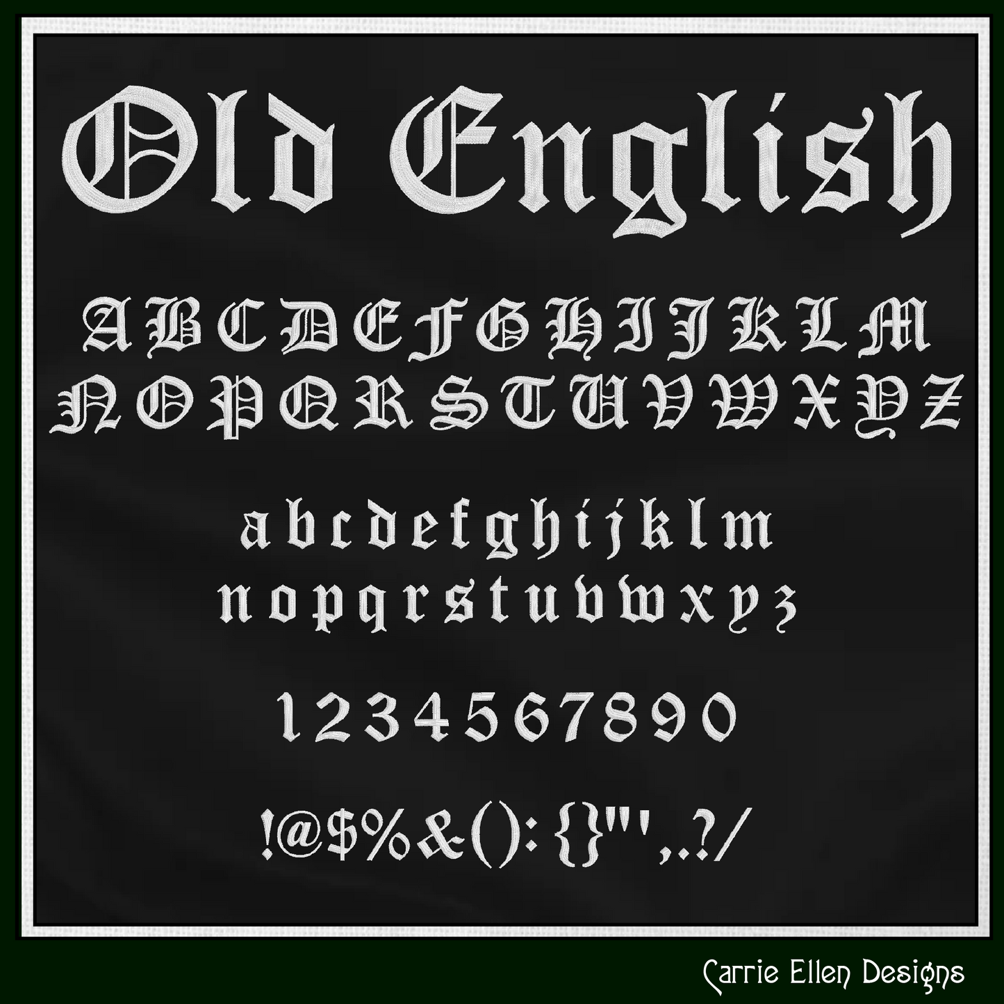 Old English Medieval Calligraphy BX Font & Lettering Stitch Files | Native Embrilliance Machine Embroidery Font (4056)