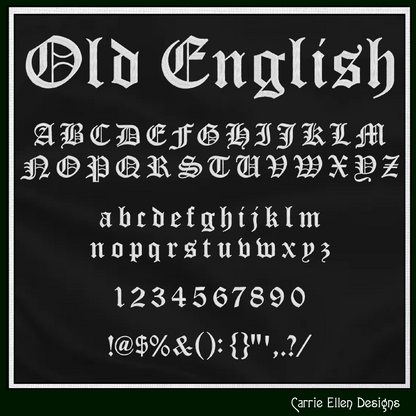 Old English Medieval Calligraphy BX Font & Lettering Stitch Files | Native Embrilliance Machine Embroidery Font (4056)