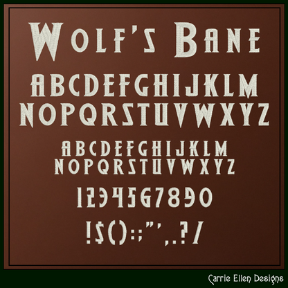 Wolf’s Bane Block Serif BX Font & Lettering Stitch Files | Native Embrilliance Machine Embroidery Font (4068)