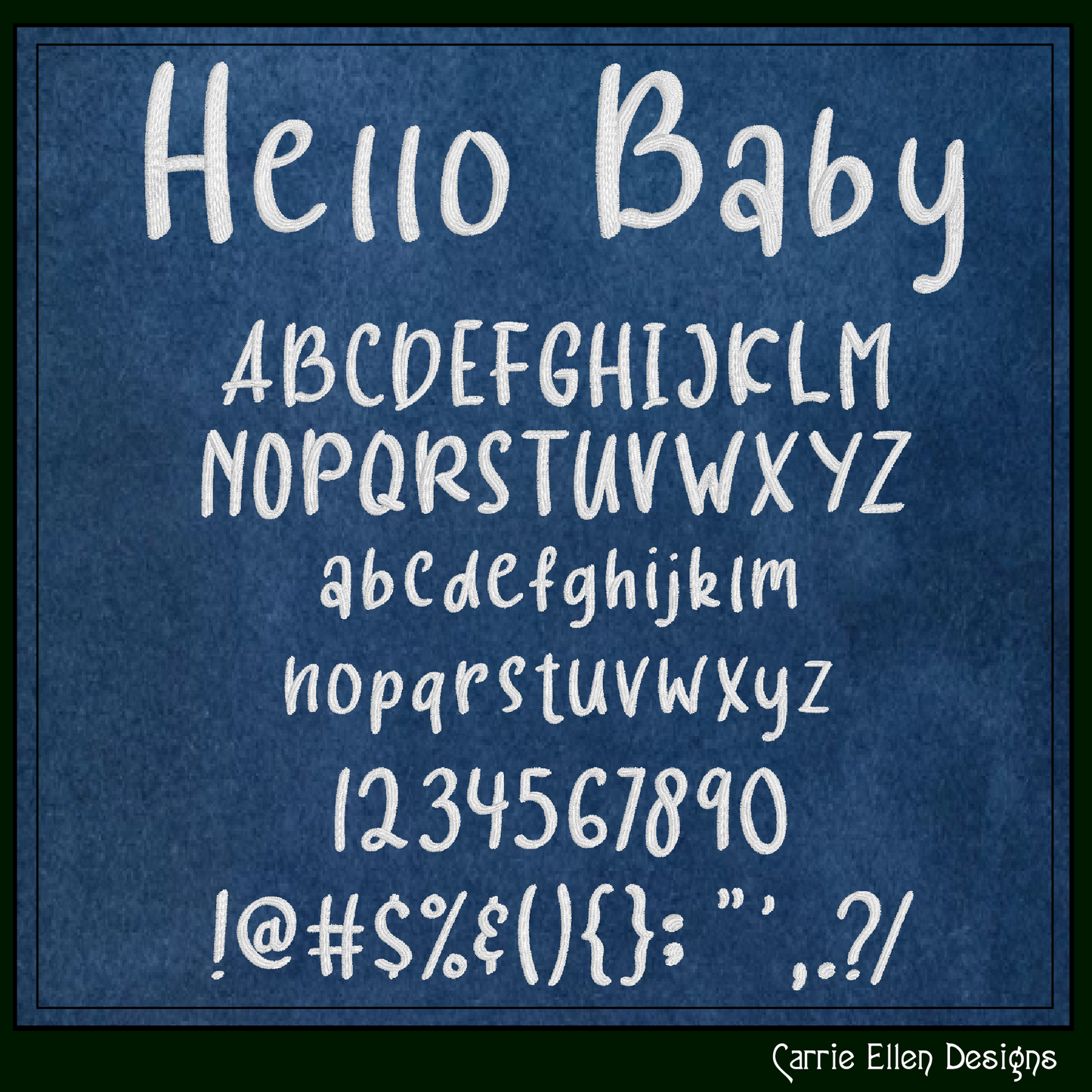 Hello Baby Playful Handwriting BX Font & Lettering Stitch Files | Native Embrilliance Machine Embroidery Font (4070)