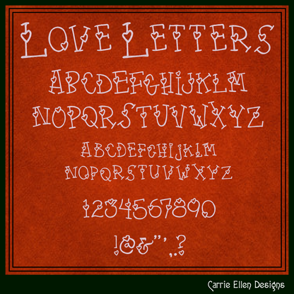 Love Letters Playful Hearts BX Font & Lettering Stitch Files | Native Embrilliance Machine Embroidery Font (4075)