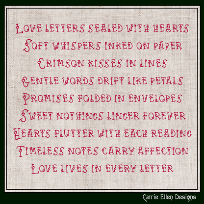 Love Letters Playful Hearts BX Font & Lettering Stitch Files | Native Embrilliance Machine Embroidery Font (4075)