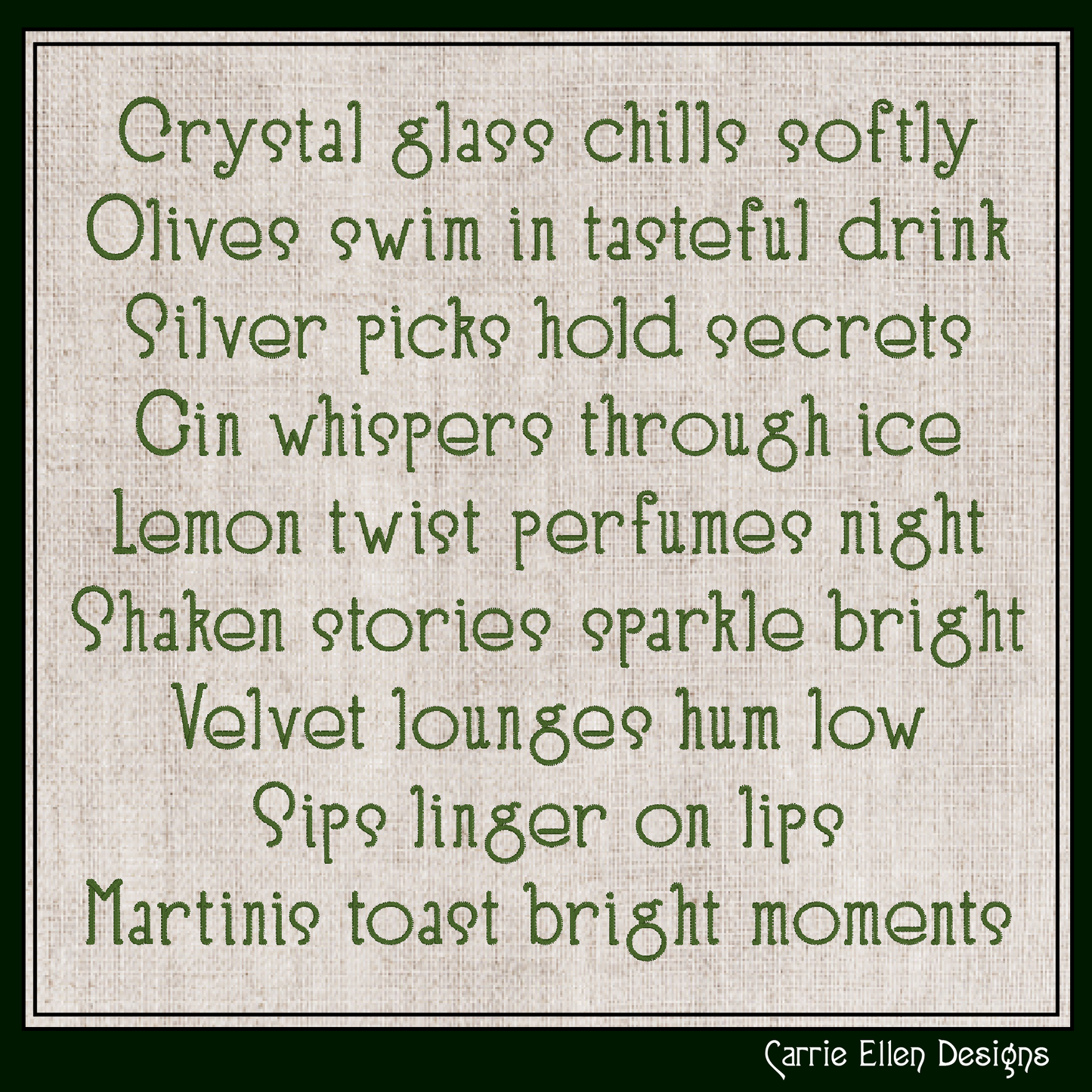 Olive Martini Rounded Modern BX Font & Lettering Stitch Files | Native Embrilliance Machine Embroidery Font (4076)