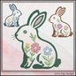 Floral Rabbit Machine Embroidery Design | Woodland Bunny with Flowers Stitch File, 6 Sizes (4099)