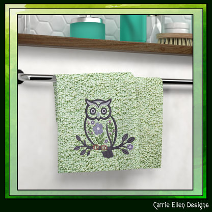Floral Owl Machine Embroidery Design | Woodland Owl with Flowers Stitch File, 6 Sizes (4100)
