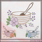 Embroidery Design of a classic mixing bowl paired with a whisk and delicate floral accents