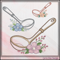 Floral Kitchen Ladle Machine Embroidery Design features a classic soup ladle accented with soft, elegant floral details.