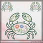 Floral Crab Machine Embroidery Design | Botanical Crab Coastal Sea Life Nautical Floral Digital Download, 6 Sizes, (4130)