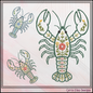 Floral Lobster Machine Embroidery Design | Coastal Sea Life Embroidery Pattern | Nautical Floral Digital Download, 6 Sizes, (4133)