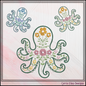 Floral Octopus Machine Embroidery Design | Botanical Octopus Stitch File | Ocean Sea Life Embroidery Pattern, 6 Sizes, (4134)